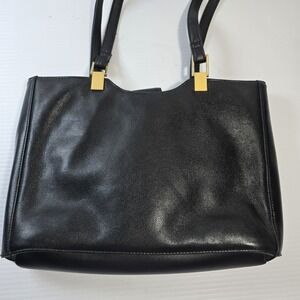 Jennifer Moore‎ Leather Shoulder Handbag Purse With Gold Accents